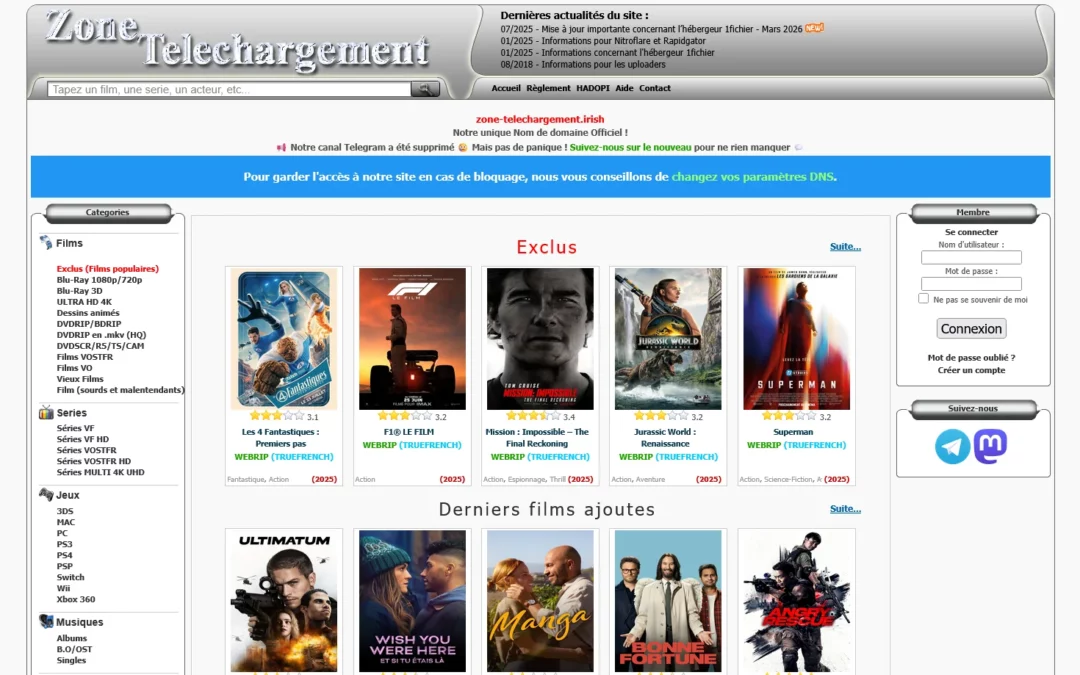 Zone Téléchargement, Moiflix, Noctaflix : La justice française ordonne le blocage massif de 9 sites pirates